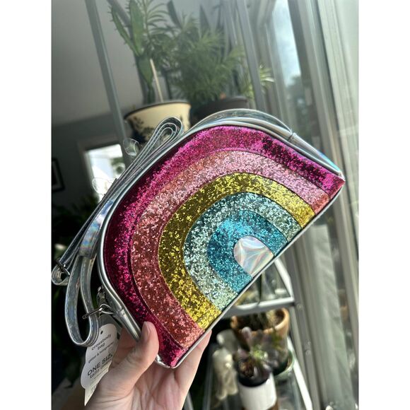 NWT Wonder Nation Girls' Glitter Rainbow Crossbody Bag Handbag Kawaii Purse - Picture 1 of 7
